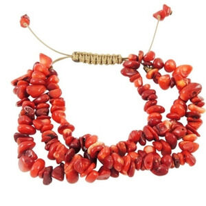 Red coral nugget bracelet NWT‎
